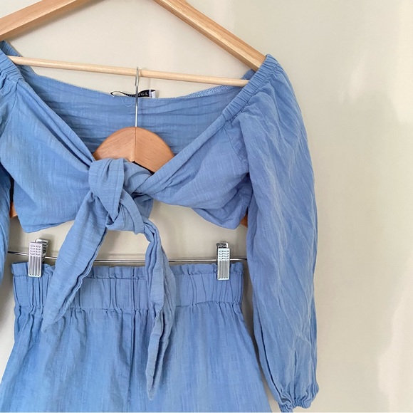 GLAMAKER Blue Blouse and Shorts Set - Picture 3 of 7